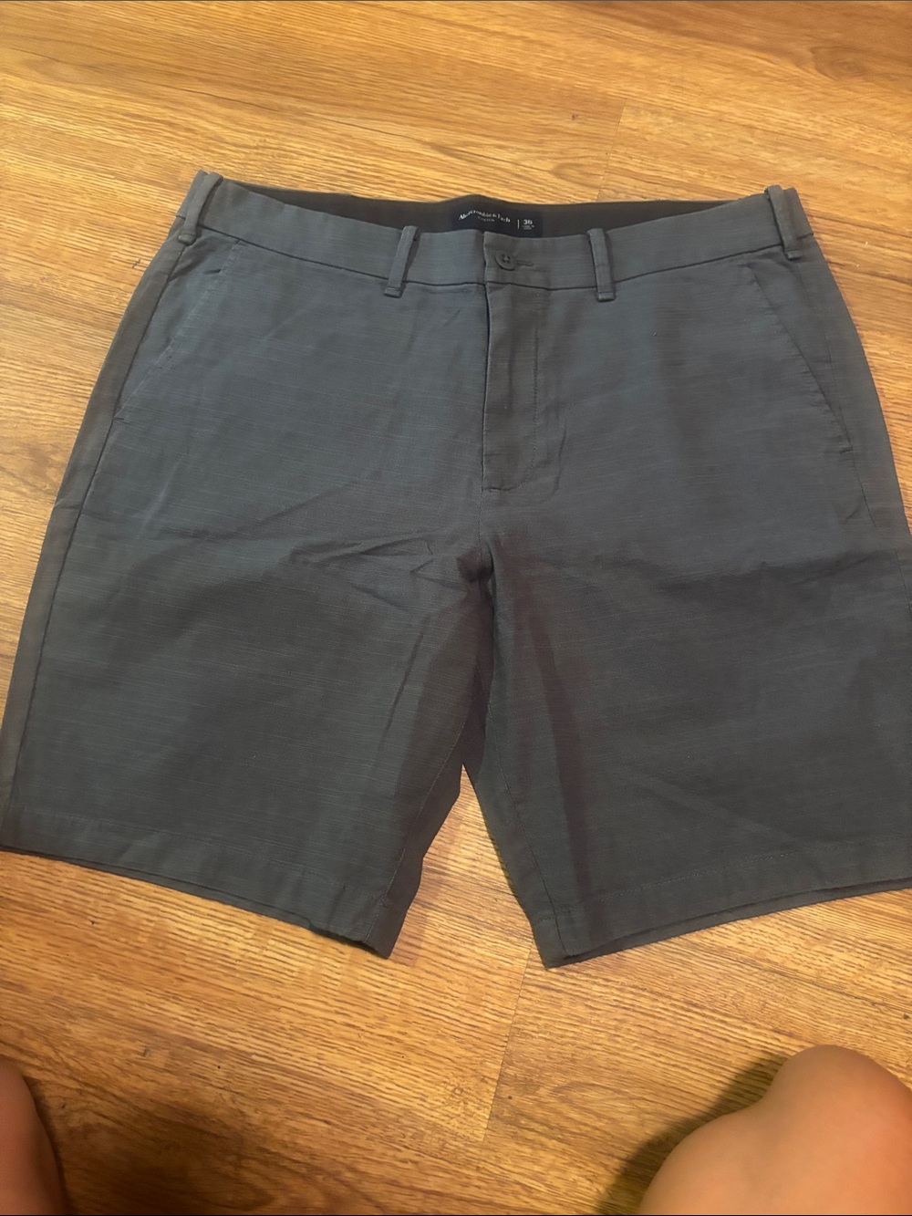 Abercrombie & Fitch Men's Flat-Front Shorts - Charcoal